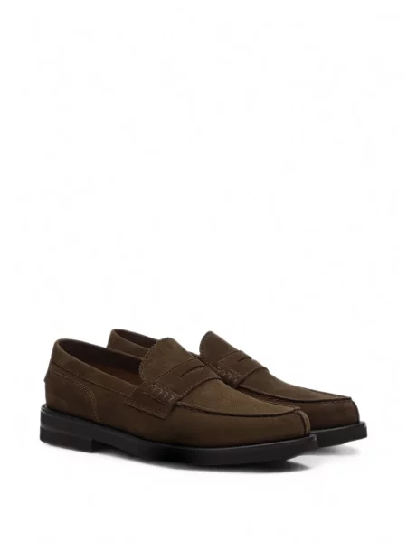 Pantofi loafer Lottusse din piele de căprioară maro