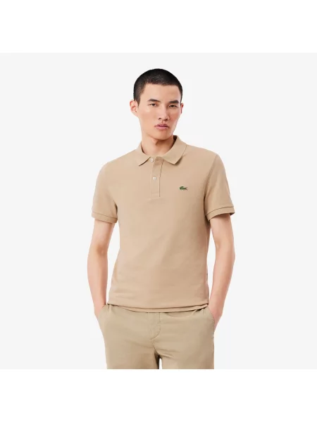 Lacoste Koszulka Polo Slim Fit Petit Piqué beżowa