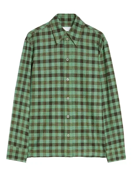 Kostkovaná košile Jil Sander zelená
