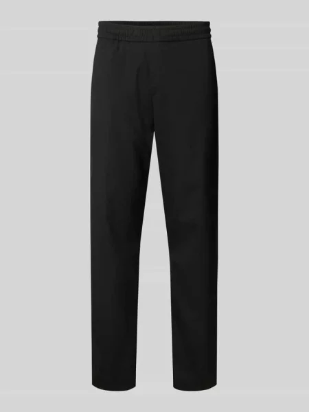 Spodnie sportowe o kroju relaxed fit z elastycznym pasem Jack & Jones czarne