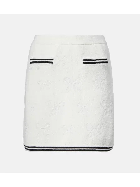 Fustă Self-portrait cu funde din jacard alb