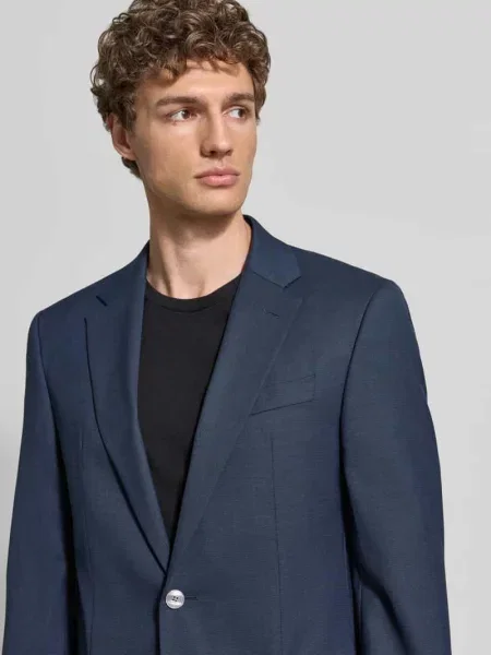 Spodnie garniturowe w kroju regular fit z domieszką wełny dziewiczej model Leon' Boss