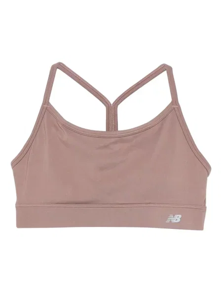 Satynowy biustonosz New Balance z nadrukiem z dekoltem w serek niebieski