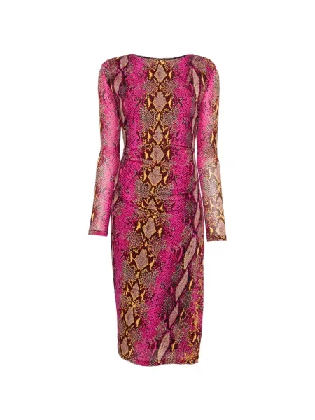 Rochie midi Dvf Diane Von Furstenberg cu imagine cu model piele de șarpe roz