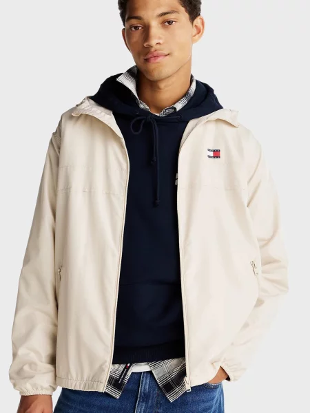 Флисовая джинсовая куртка Tommy Jeans бежевая