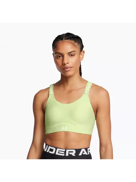 Biustonosz treningowy Under Armour Infinity High retro green/white biały