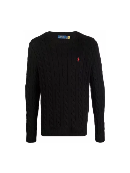 Haftowany sweter Polo Ralph Lauren czarny