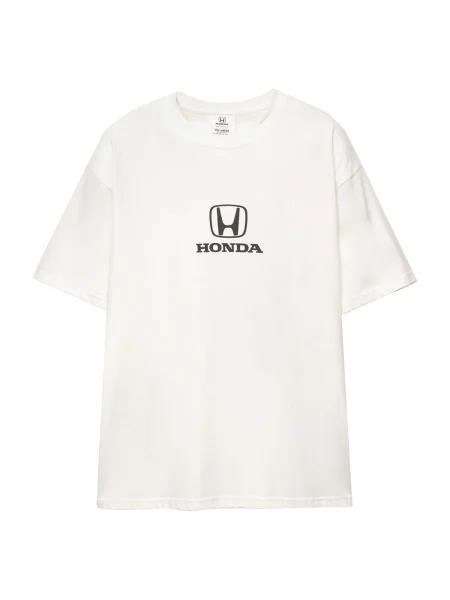 Pull&Bear Tricou galben / negru alb