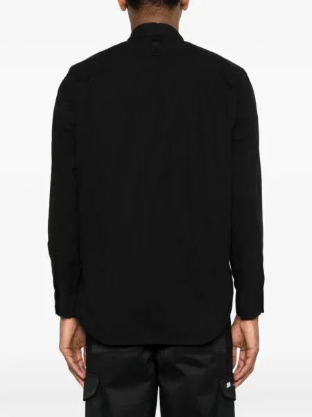 Риза Stone Island бродирана черно