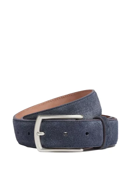 Curea Zegna din piele de căprioară albastru