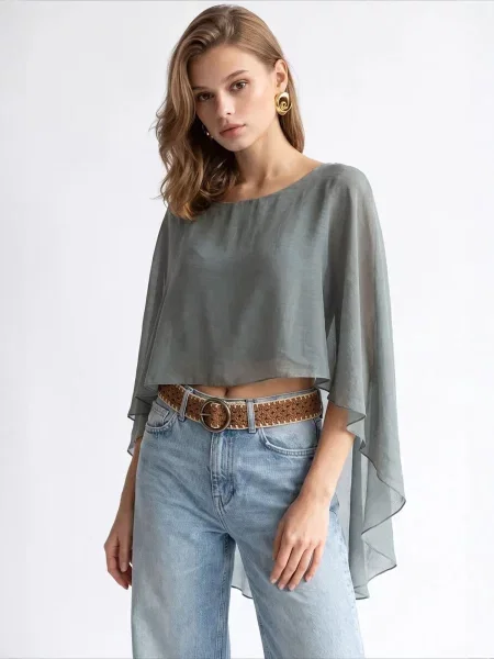 MixRay Bluza Blusen pastelno zelena