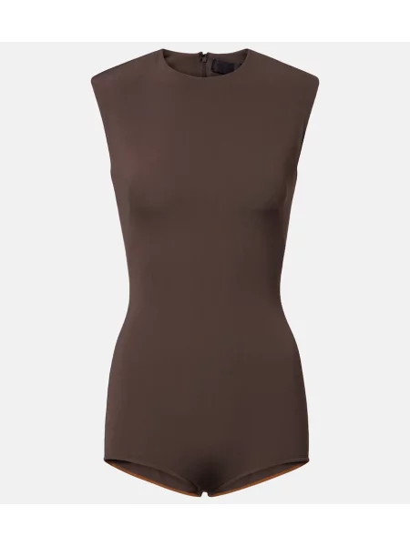 Body Mugler din jerseu maro