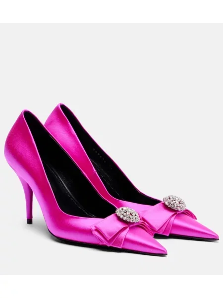 Pantaloni Balenciaga din satin roz