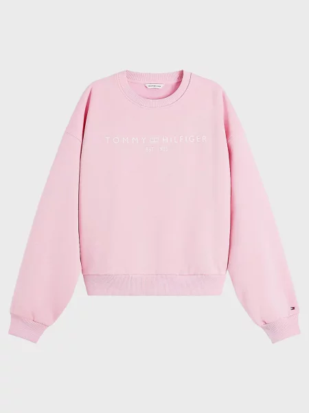 Свитшот Tommy Hilfiger с лого розовый