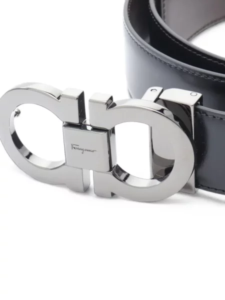 Cu centură curea Ferragamo din piele cu cataramă negru
