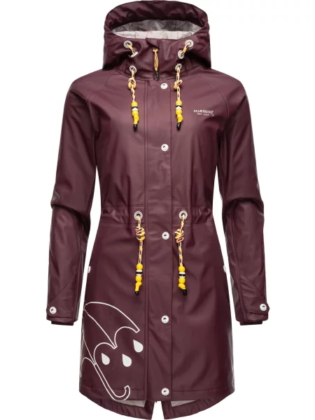 MARIKOO Palton funcțională galben / roșu bordeaux alb