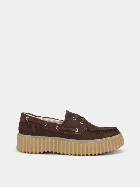 Замшевые ботинки Clarks коричневые