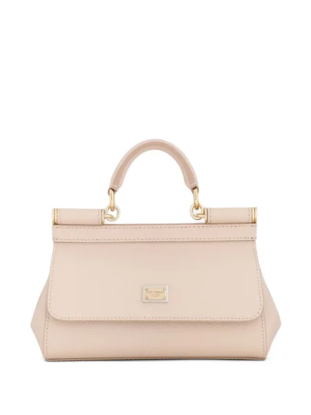 Geanta de piele Dolce & Gabbana Sicily din piele roz