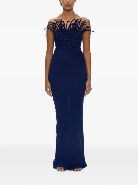 Rochie maxi Christopher Esber de mătase albastru