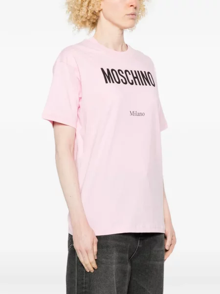 Tricou Moschino cu autograf roz
