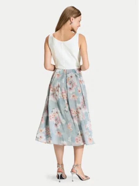 SWING Koktejl obleka opal / pastelno / roza / bela modra