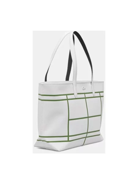 Lacoste torebka shopper z imitacji skóry biała