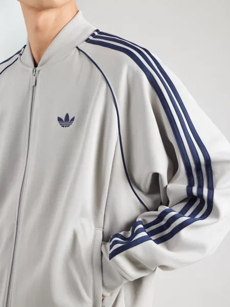 ADIDAS ORIGINALS Tepláková bunda SST námornícka / sivobéžová modrá