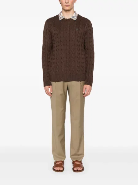 Raštuotas marškinėliai Polo Ralph Lauren ruda