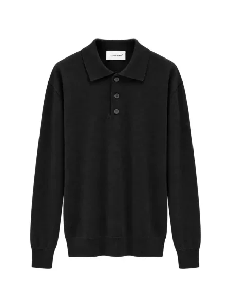 Tricou polo Costumein de lână negru