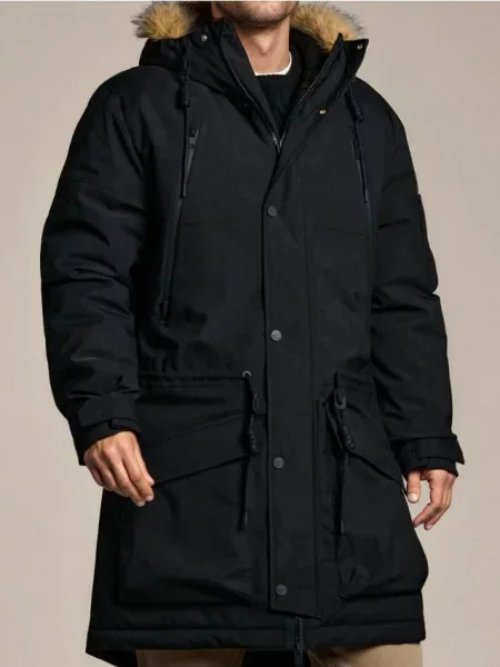 Sinsay Bunda puffer s kapucí černá