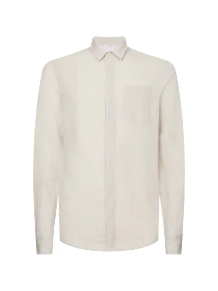 Lniana koszula Calvin Klein beżowa