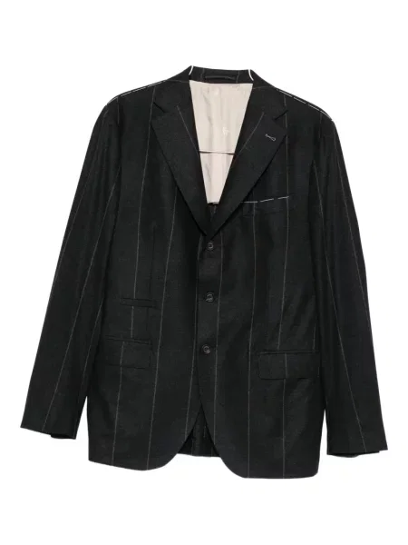 Costum Eleventy de lână cu dungi de costum negru