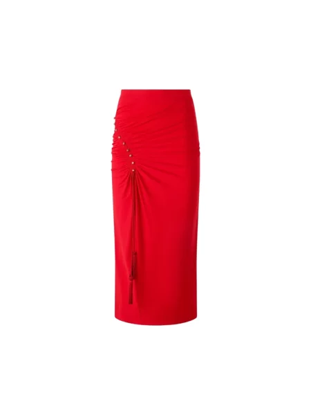 Spódnica midi Roberto Cavalli do kolan czerwona