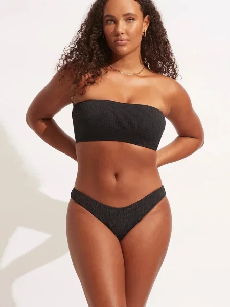 Seafolly figi kąpielowe High Cut Pant czarne