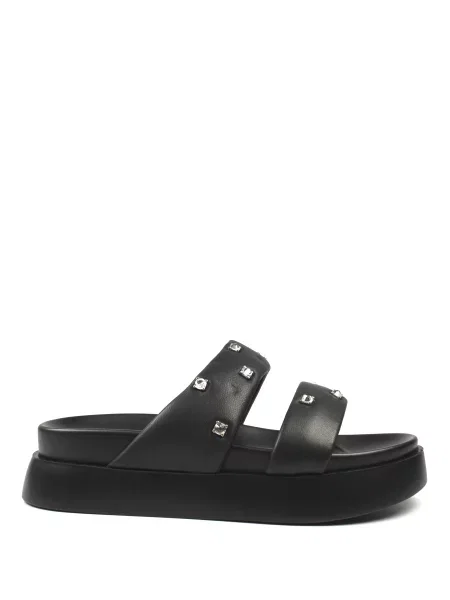 Кожаные шлепанцы It-girl черные