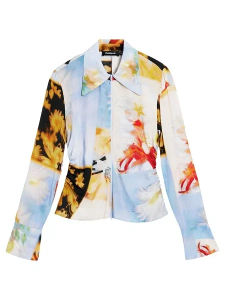Bluză Desigual cu model floral albastru
