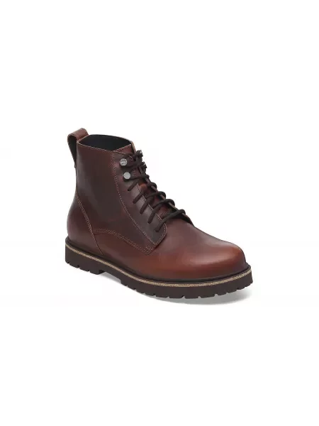 Botki Birkenstock skórzane brązowe