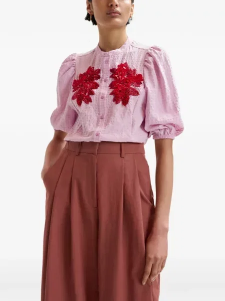 Cămașă Essentiel Antwerp cu model floral roz