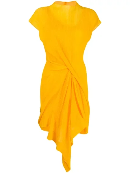 Rochie Nina Ricci drapată de costum galben