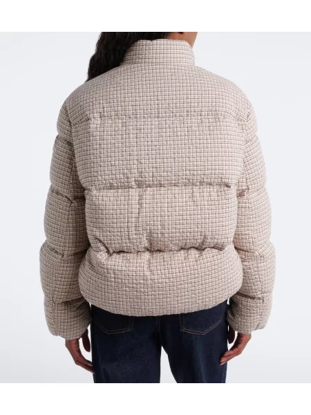 Geacă cu puf Moncler în carouri alb