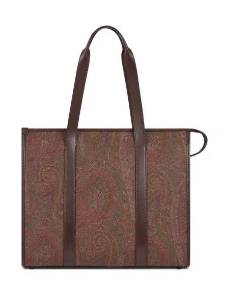 Geantă Etro cu model paisley maro