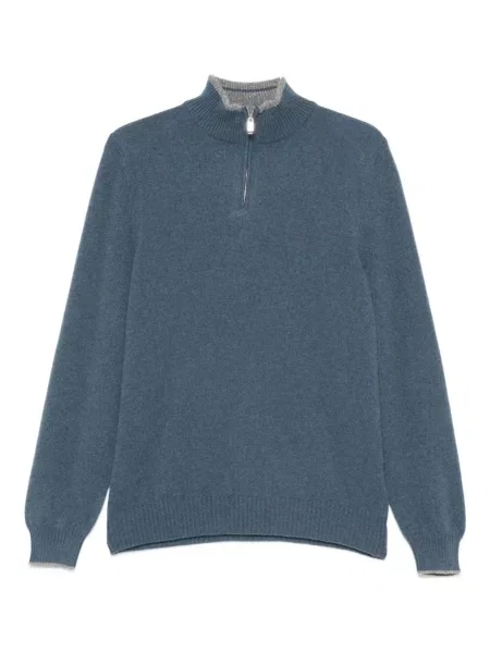 Mikina Fedeli s polovičními zipem modrá