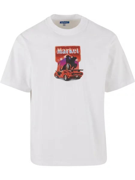 MARKET Tričko Bullrider fialová / červená / černá bílá