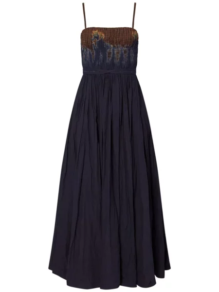 Костюм миди рокля Altuzarra с tie-dye ефект до коляното синьо