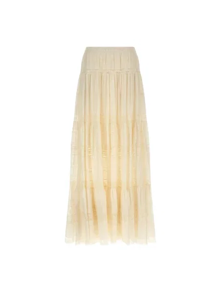 Długa spódnica maxi Ermanno Scervino z falbankami biała