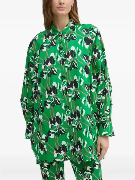Риза Dvf Diane Von Furstenberg на цветя с принт зелено
