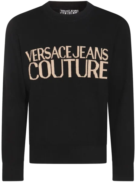 Sweter Versace Jeans Couture żakardowy czarny