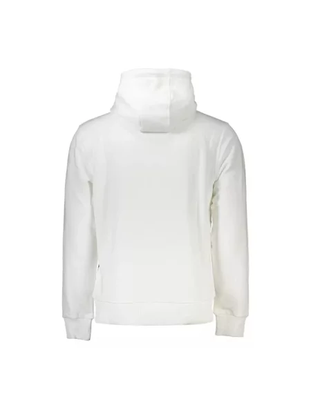 Bluza z kapturem Cavalli Class z kapturem z nadrukiem biała