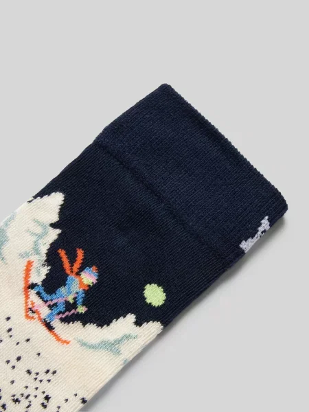 Skarpety ze wzorem na całej powierzchni model ‘Snowy Night’ Happy Socks granatowe