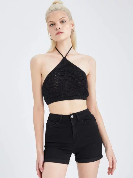 Pantaloni scurți Defacto negru